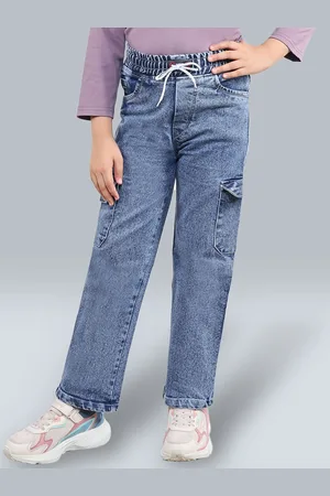 BAESD Girls Straight Fit Heavy Fade Jeans