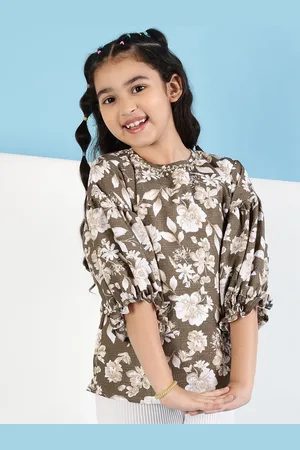 BAESD Girls Floral Printed Round Neck Top