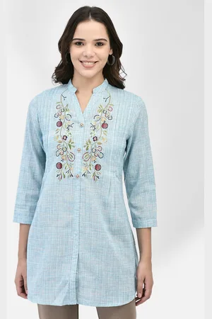 FUTURO REMOTO GIOIELLI Women Floral Embroidered Longline Top