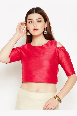 BE INDI Red Pure Silk Crop Top