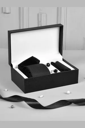 Voylla Men Cufflinks, Tie & Pocket Square Accessory Gift Set