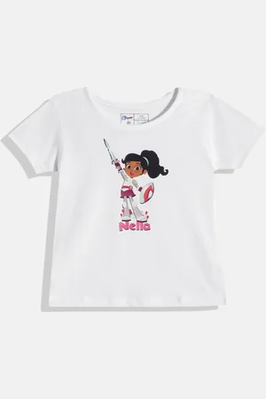 Eteenz Girls Printed Cotton T-shirt