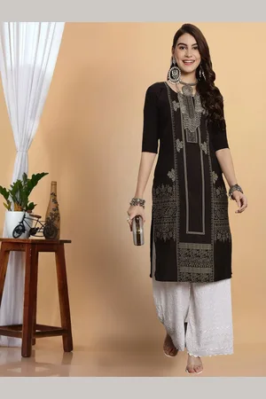 7Threads Women Embroidered Keyhole Neck Thread Work Floral Crepe Anarkali Kurta
