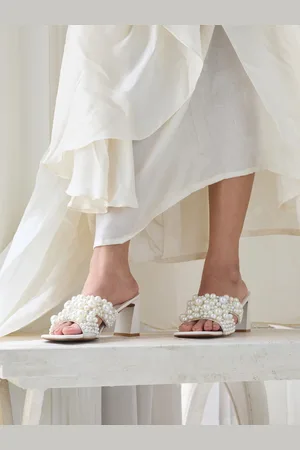 CAÏ Embellished PU Block Heel Sandals