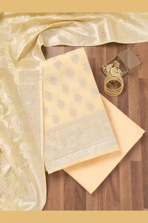 Koskii Ethnic Motifs Woven Design Zari Unstitched Dress Material