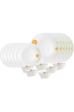 Cello Dazzle Series Set of 18 Livid Lilac Microwave & Dishwasher Safe Opalware Dinner Set