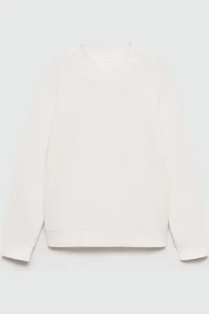 MANGO Girls Pure Cotton Self Design Pullover