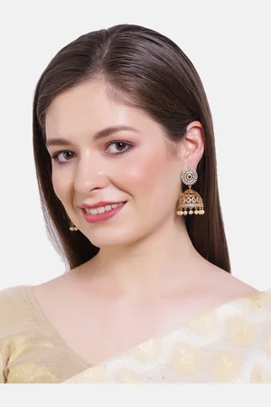 GRIIHAM Gold-Plated Dome Shaped Jhumkas Earrings