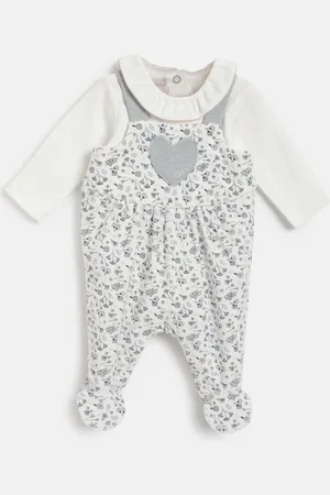 chicco Infants Girls Set Of 2 Pure Cotton Sleepsuit & Bodysuit Apparel Gift Set