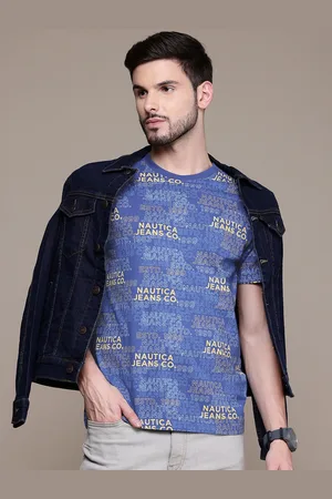 Nautica Men Typography Printed Pure Cotton T-shirt