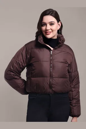 iki chic Women Water Resistant Crop Puffer Jacket