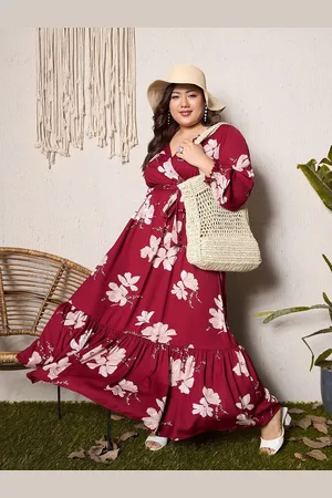 Berrylush Floral Print Bishop Sleeve Maxi Dress