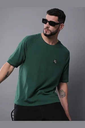 Difference of Opinion Men Solid Ultra Soft Drapey Cotton Raglan T-Shirt