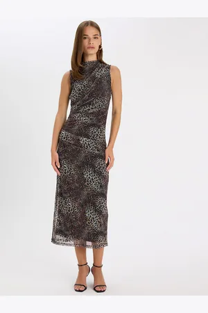 DeFacto Women Animal Printed A-Line Midi Dress