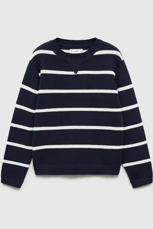 MANGO Boys Striped Round Neck Pullover