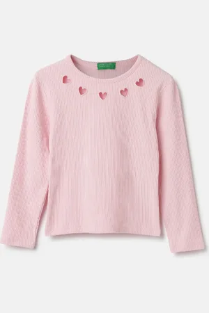 Benetton Girls Solid Round Neck Top