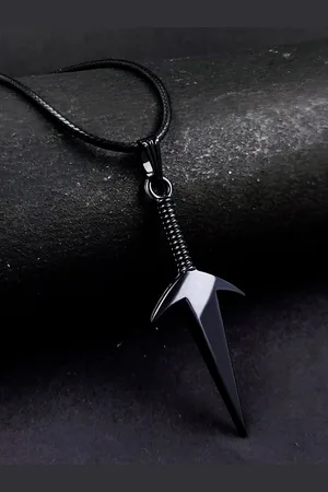 Saizen Unisex Stainless Steel Silver Plated Anime Naruto Pendant With Chain