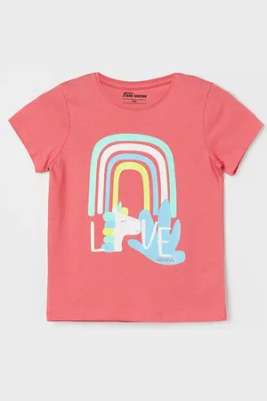 Lifestyle Girls Printed Cotton T-shirt