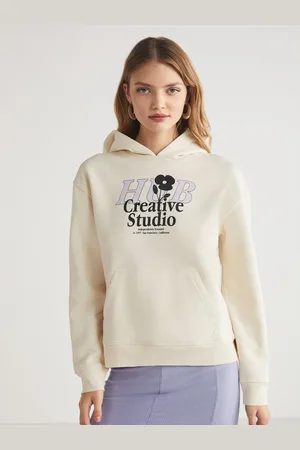 Grimelange Women Typography Printed Sweatshirt