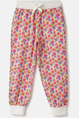 Benetton Infants Girls Printed Mid-Rise Joggers