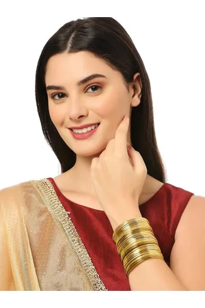 Anouk Set Of 36 Plain Textured Bangles