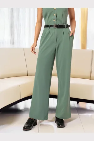 DressBerry Women Sleek Street Pleated Parallel Trousers