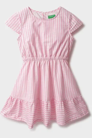 Benetton Striped Fit & Flare Dress