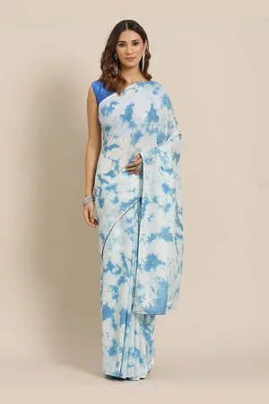 Kalini Women Tie and Dye Sequinned Saree With Blouse Piece