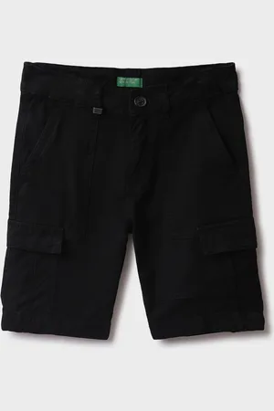 Benetton Boys High-Rise Pure Cotton Cargo Shorts