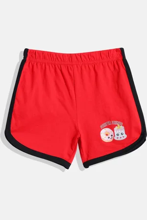 Eteenz Girls Graphic Printed Pure Cotton Shorts