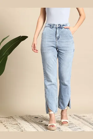 Mast & Harbour Women Straight Fit High-Rise Jeans