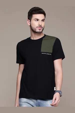 Nautica Men Colourblocked Pure Cotton T-shirt