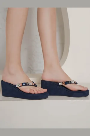 SHEZONE Women Embellished Wedge Heeled Sandals