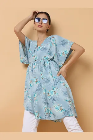 SHOWOFF Women Blue Floral Chiffon A-Line Dress