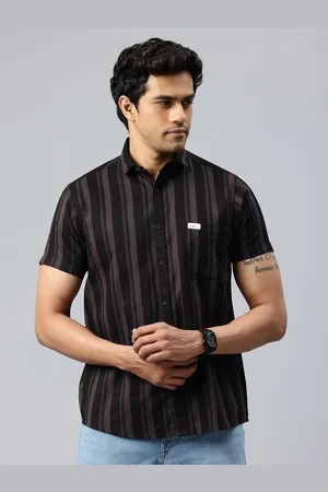 Majestic Men Classic Slim Fit Striped Pure Cotton Casual Shirt