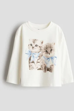 H&M Girls Printed Pure Cotton Tops