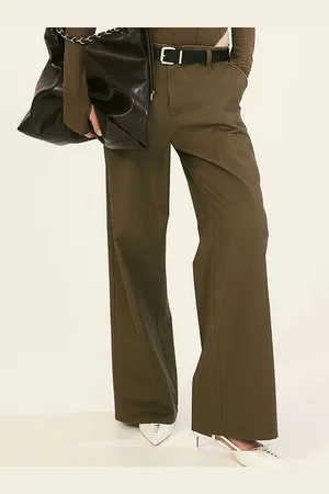 H&M Women Raw-Edge Twill Chinos Trousers