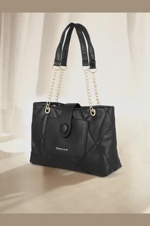 Fastrack Women Solid Structured Quilted Tote Bag