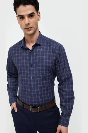 Lifestyle Men Grid Tattersall Checks Opaque Checked Formal Shirt