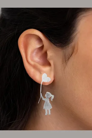 GoldNera 925 Silver Contemporary Drop Earrings