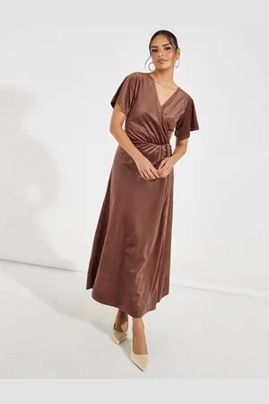 Styli Women Short Sleeves Wrap Maxi Dress