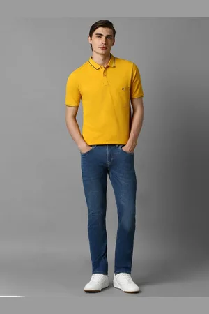 Louis Philippe Men Polo Collar Pockets Slim Fit T-shirt
