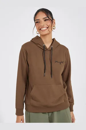 Styli Women Regular Fit Sweatshirt Hoodie With Placement Text