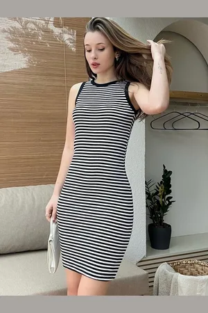 Bianco Lucci Women Striped Sheath Dress