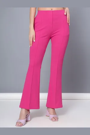 Golden Kite Women Smart High-Rise Wrinkle Free Pleated Wide Leg Trousers