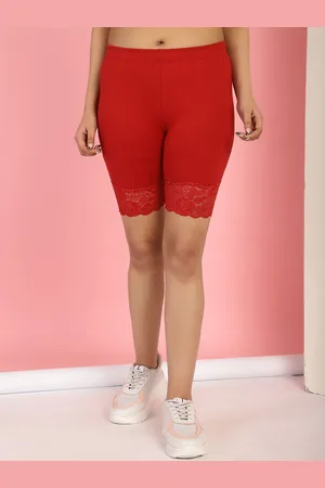 GRACIT Women Skinny Fit Cycling Sports Shorts with Hem design