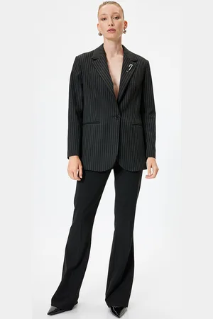 Koton Women Striped Bomber Jacket