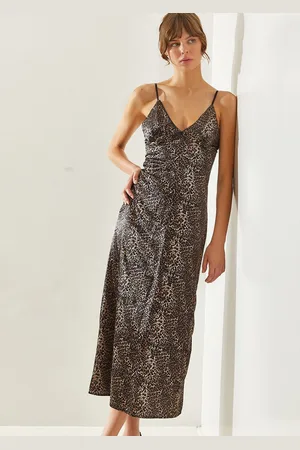 Bianco Lucci Animal Print A-Line Maxi Dress
