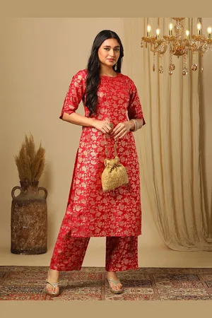 Globus Women Floral Regular Kurta with Trousers
