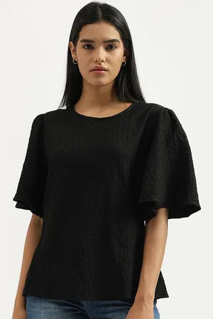 Benetton Women Solid Round Neck Top